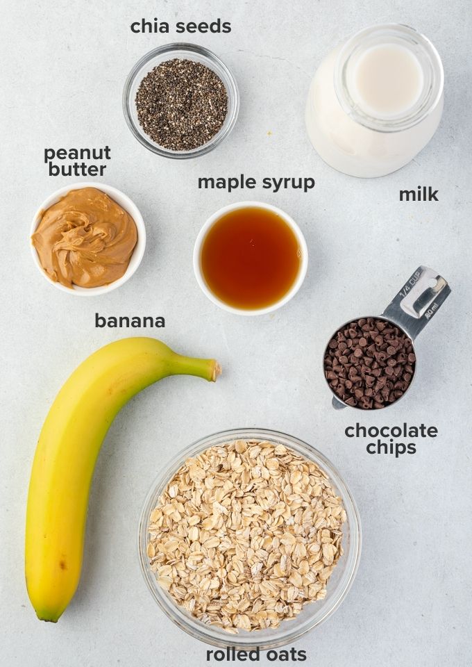 Peanut butter overnight oats ingredients