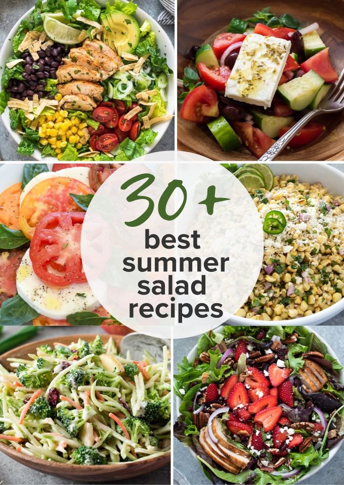 Best summer salad recipes collage pin