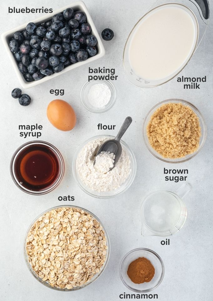 Blueberry baked oatmeal ingredients