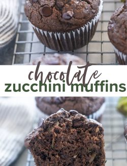 Chocolate Zucchini Muffins long collage pin