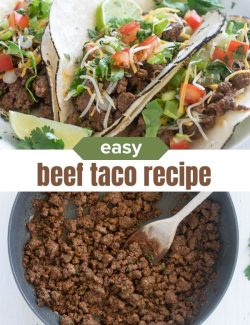 Easy Beef Taco Recipe short collage pin