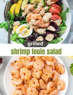 Grilled shrimp louie salad short collage pin