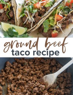 Ground beef taco recipe long collage pin