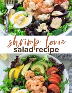 Shrimp louie salad recipe long collage pin