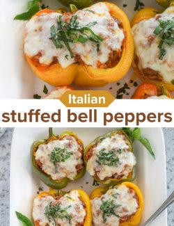 Italian stuffed bell peppers short collage pin