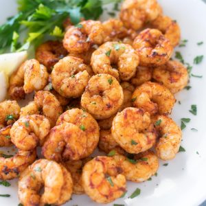 Air fryer shrimp on a platter