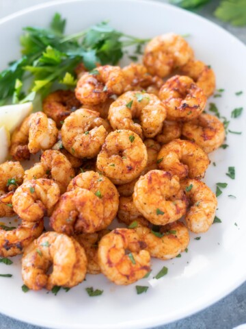 Air fryer shrimp on a platter