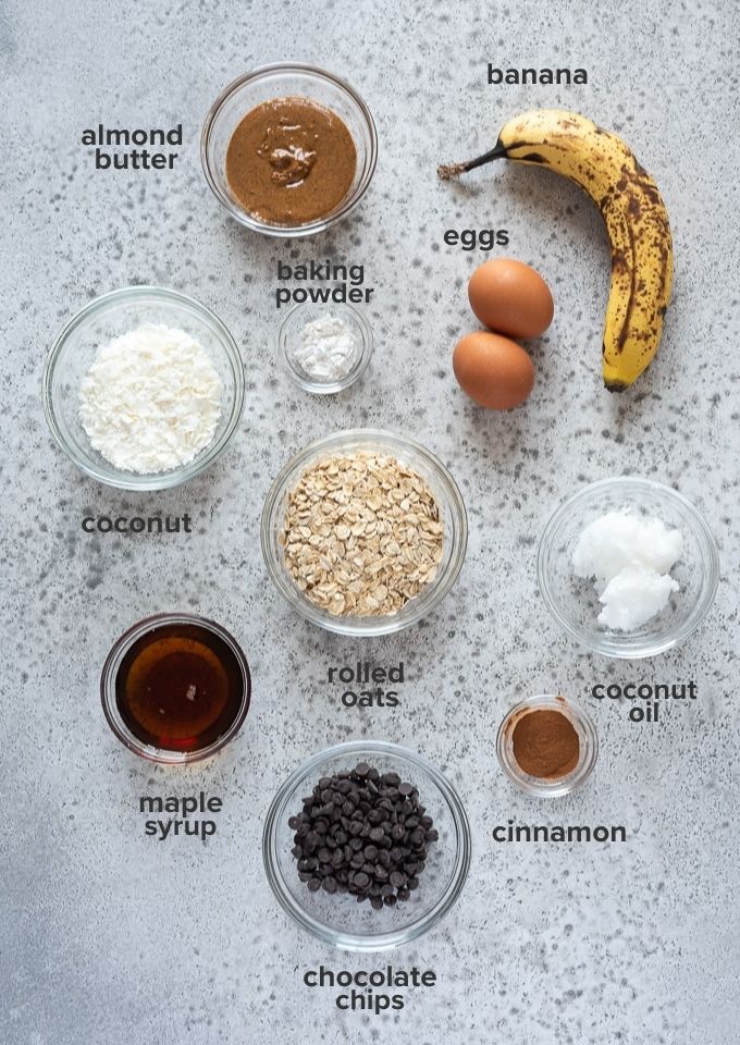 Healthy banana breakfast cookie ingredients