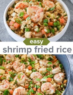 Easy shrimp fried rice recipe short collage pin