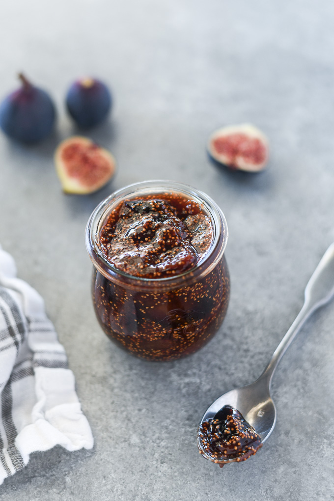 Fig preserves in a jar