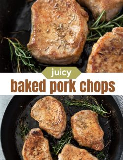 Juicy baked pork chops short collage pin