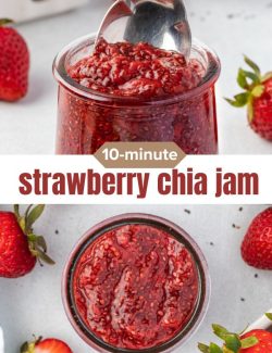 Strawberry chia jam short collage pin