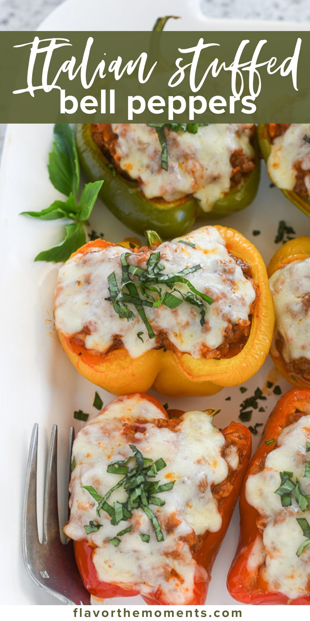 Italian Stuffed Peppers Recipe Flavor The Moments   Stuffed Bell Peppers Long Pin 