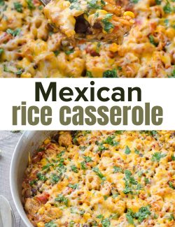 Mexican rice casserole long collage pin