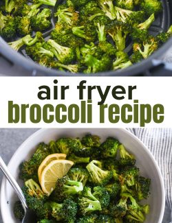 Air fryer broccoli recipe long collage pin