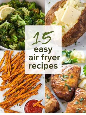 15 easy air fryer recipes collage pin