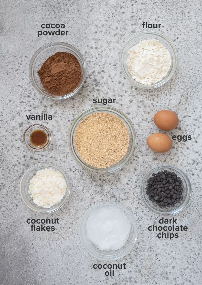 Coconut oil brownie recipe ingredients