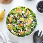 Pear Salad with feta and cranberries