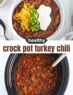 Healthy crock pot turkey chili short collage pin