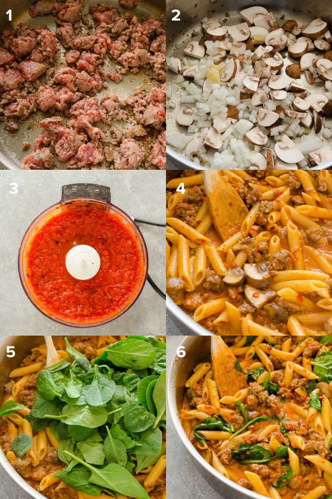 How to make red pepper pasta collage