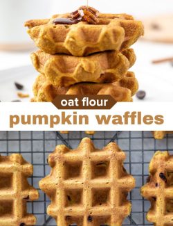 Pumpkin waffle recipe short collage pin
