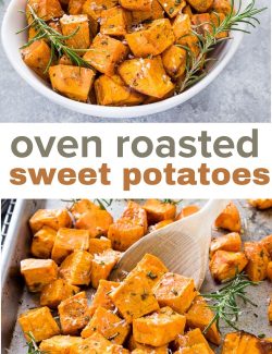 Oven roasted sweet potatoes long pin