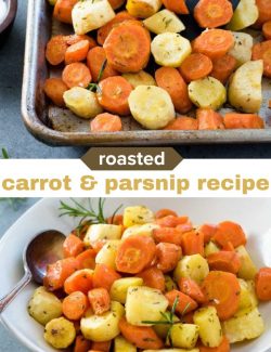 Roasted carrot and parsnip recipe short collage pin
