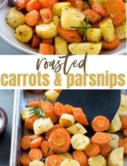 Roasted carrots and parsnips long collage pin