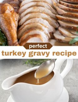 Homemade turkey gravy short collage pin