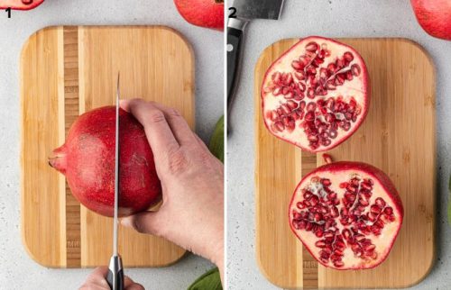 How to cut a pomegranate open