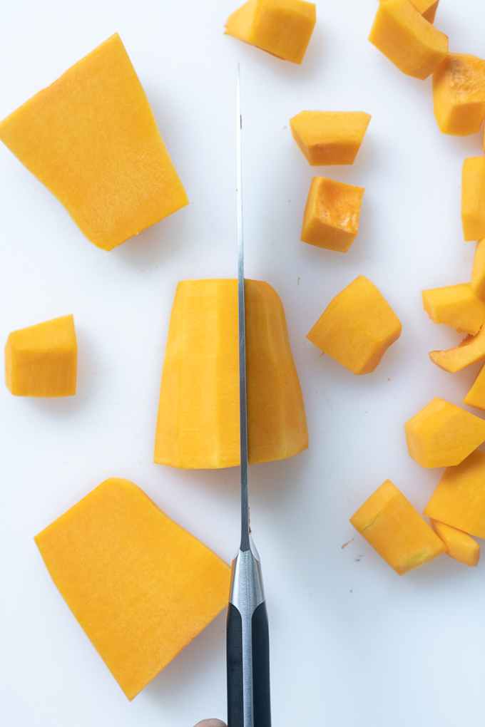 How to cube butternut squash