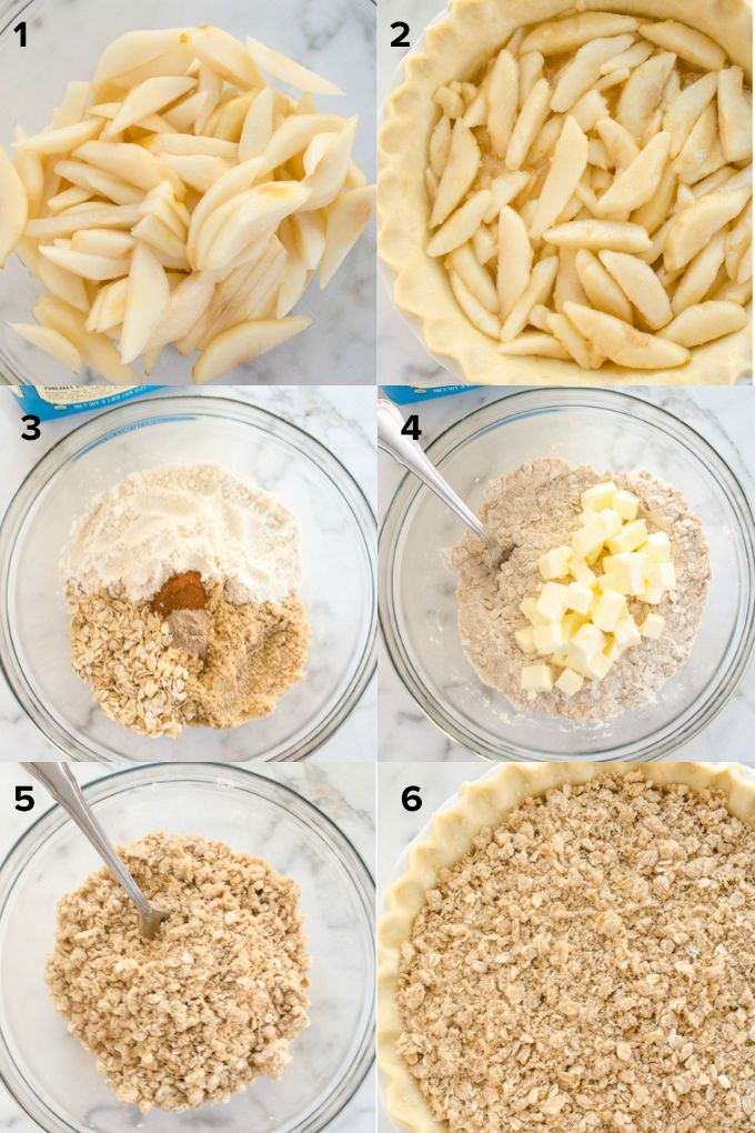 How to make pear pie collage
