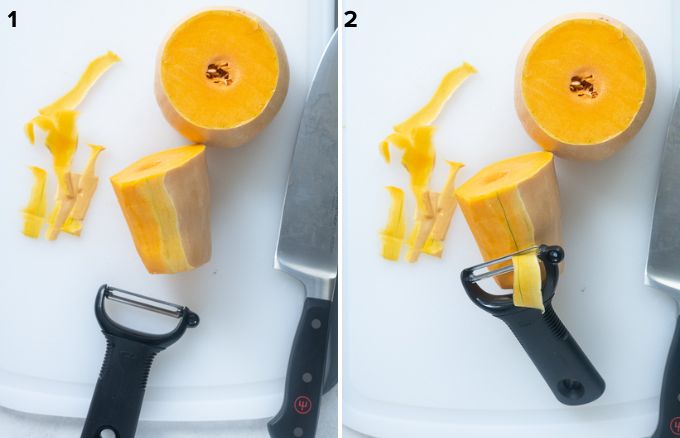 How to peel butternut squash with a y-peeler