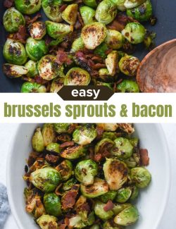 Easy brussels sprouts and bacon short collage pin