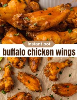 Instant pot buffalo chicken wings short collage pin