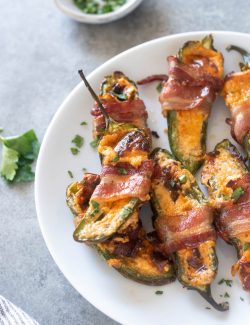 Air fryer jalapeño poppers wrapped in bacon