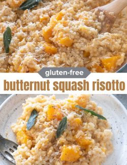 Butternut Squash risotto recipe short collage pin