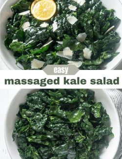 Easy massaged kale salad short collage pin
