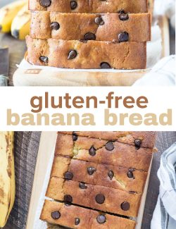 Gluten-free banana bread long collage pin
