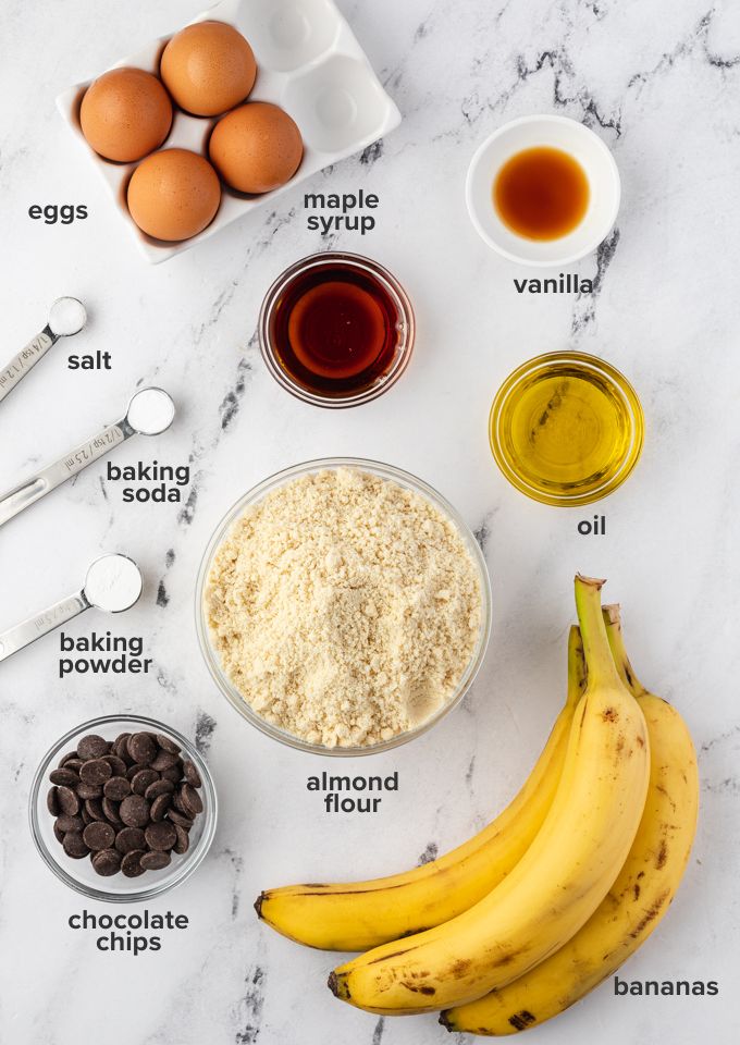 Gluten-free banana bread recipe ingredients