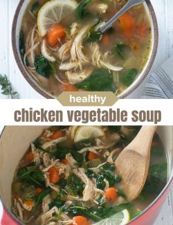 Healthy chicken vegetable soup short collage pin