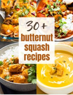 Butternut squash recipes collage pin