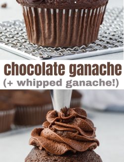 Chocolate ganache and whipped ganache long collage pin