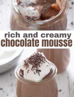 Rich and creamy chocolate mousse long collage pin