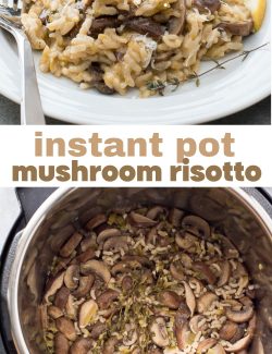Instant pot mushroom risotto long collage pin