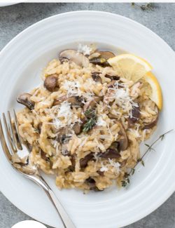 Instant pot risotto with mushrooms