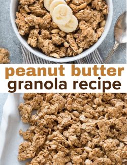 Peanut butter granola recipe long collage pin