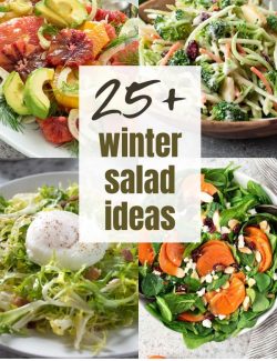 Winter salad ideas long collage pin