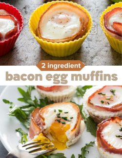 Bacon egg muffins short collage pin