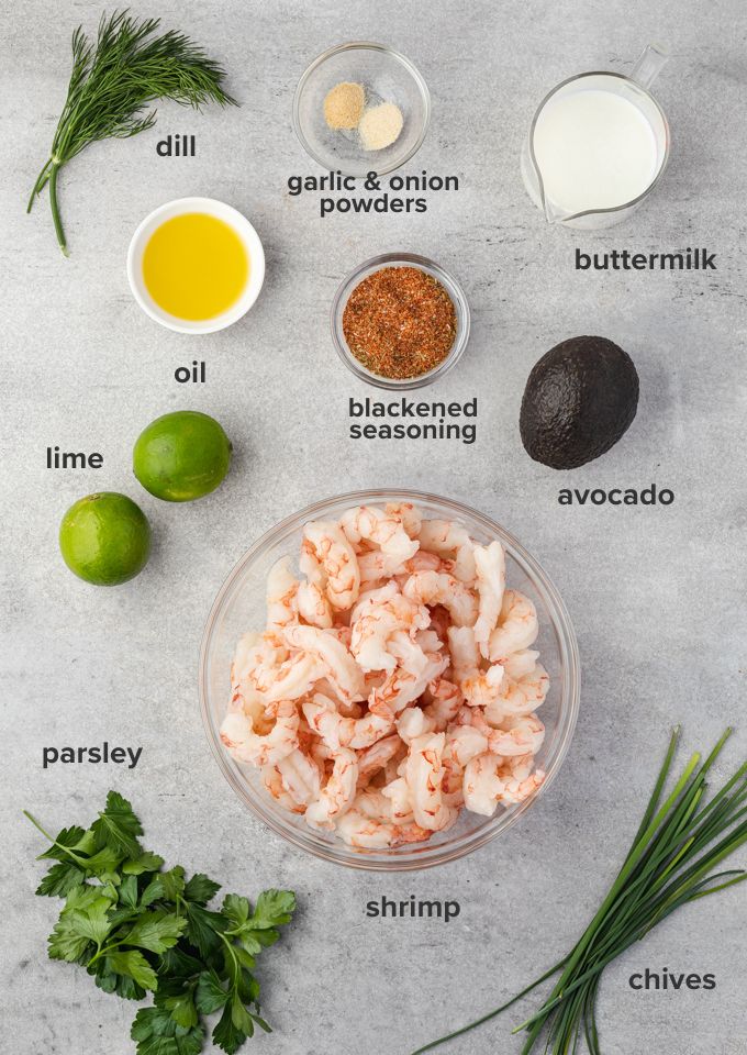 Blackened shrimp avocado ranch dressing recipe ingredients